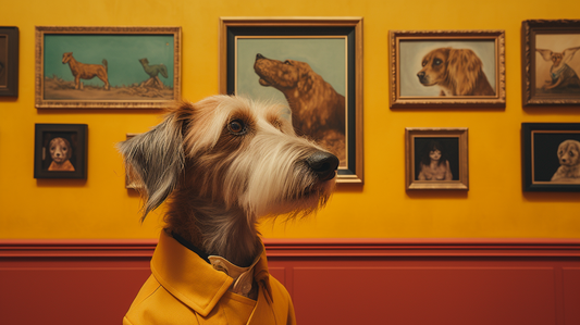 Dog in an art gallery - Custom Pet Portraits - Hairy Humans