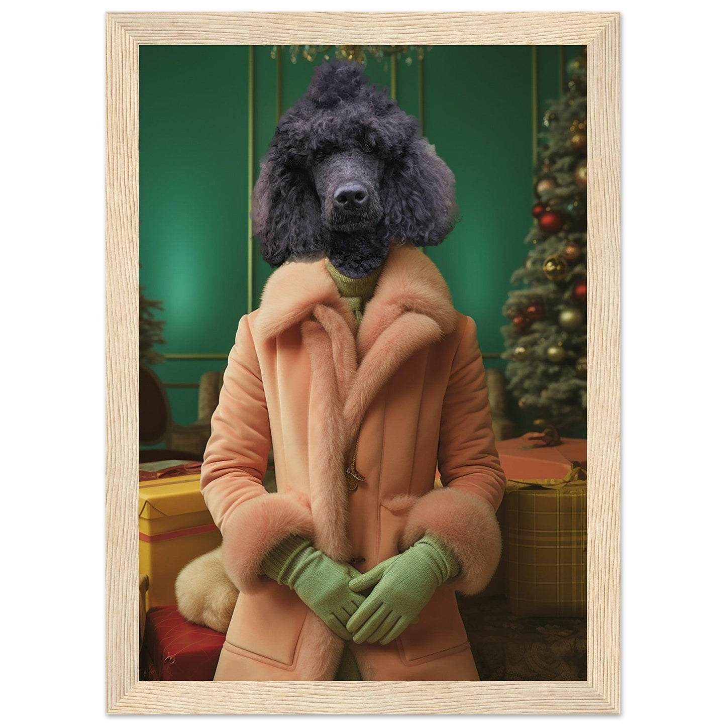 Holly Jolly Hound - Custom Pet Portrait - Hairy Humans