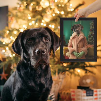 Holly Jolly Hound - Custom Pet Portrait - Hairy Humans