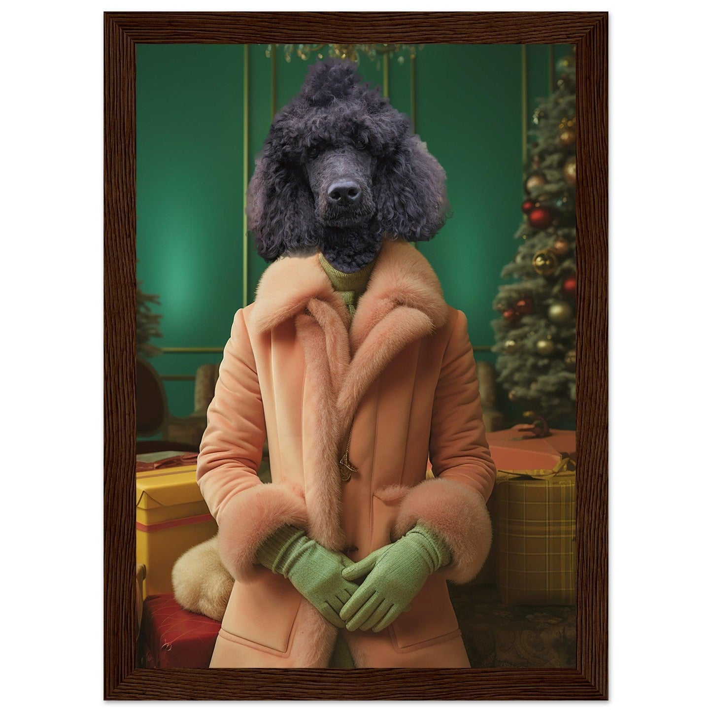 Holly Jolly Hound - Custom Pet Portrait - Hairy Humans