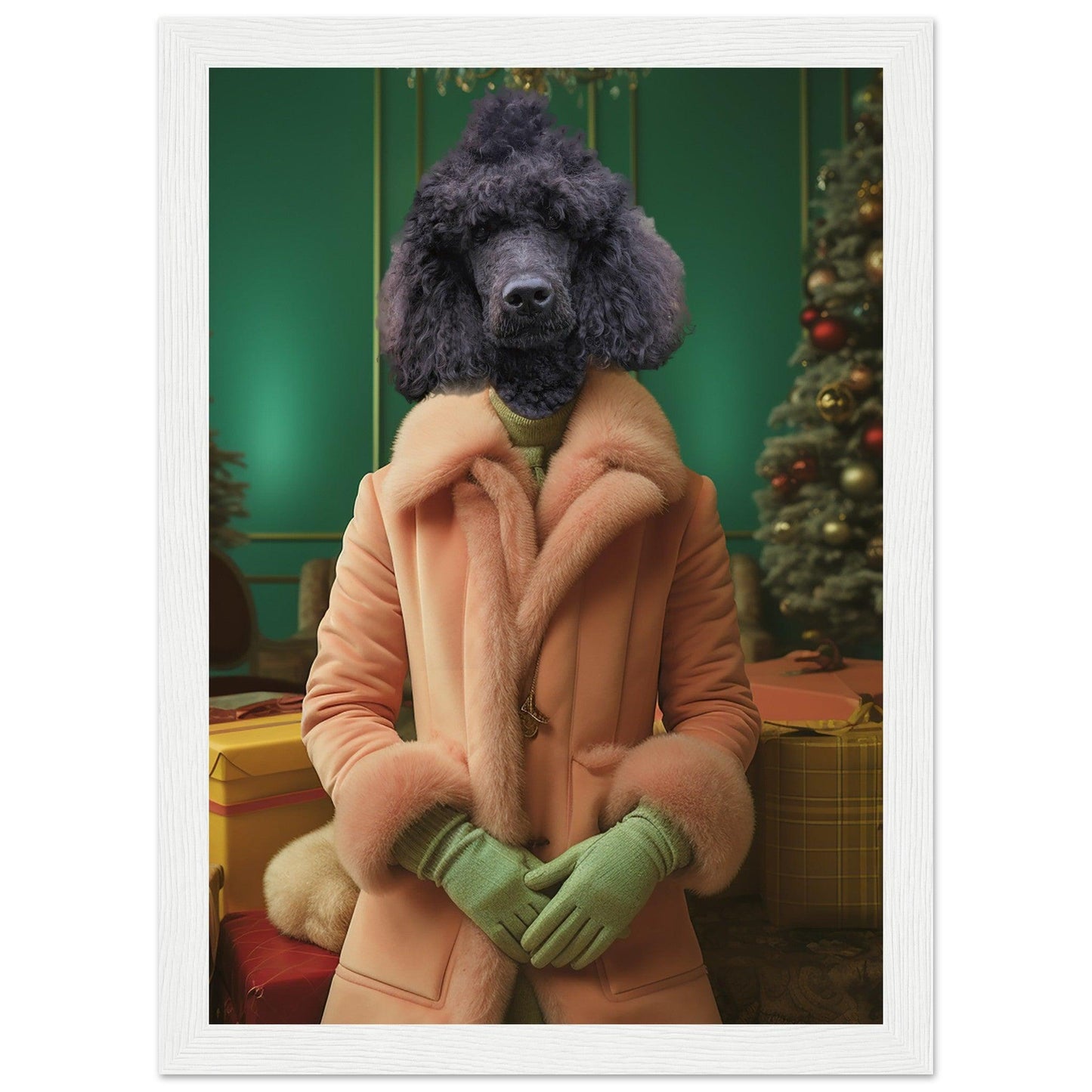 Holly Jolly Hound - Custom Pet Portrait - Hairy Humans