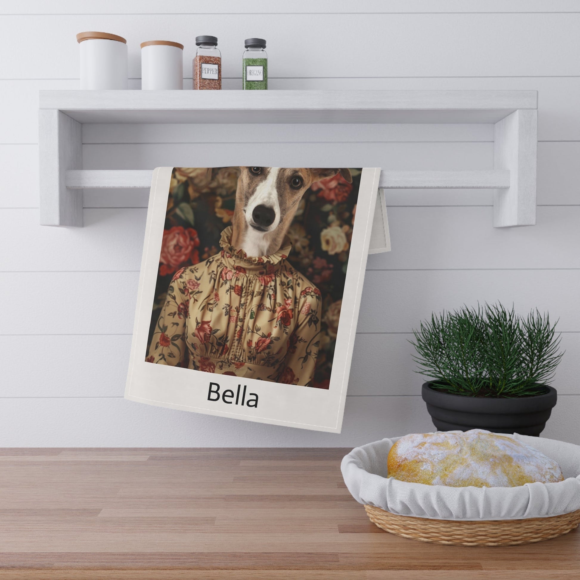 Rose in Shadow - Custom Pet Tea Towel - Hairy Humans